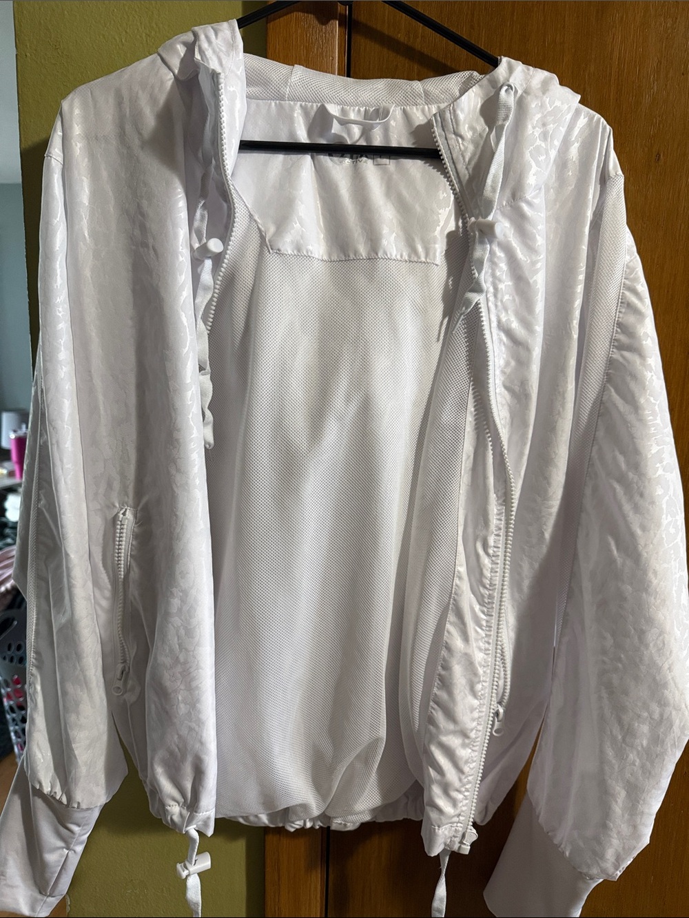 Women's White Hooded Bomber Jacket